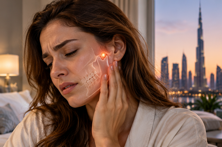 TMJ pain Dubai, jaw pain, sleep apnea Dubai, snoring, dental sleep medicine